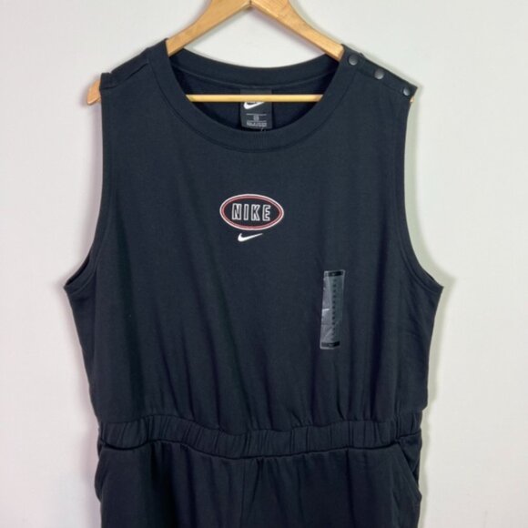 Nike Women’s Black Embroidered Logo Romper New Plus Size 2X - Picture 3 of 7